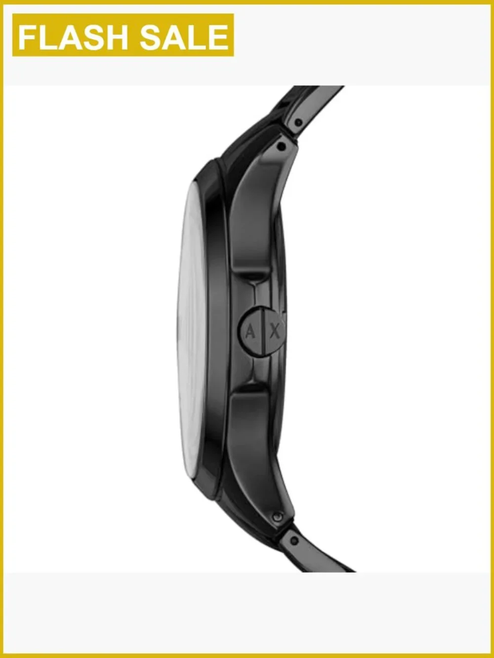 Men's Stainless Steel Analog Wrist Watch, Quartz Movement, 46mm Case, Water